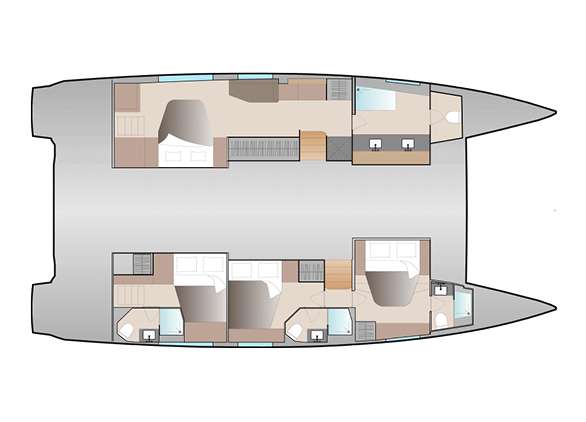 Explore the layout and specifications for LE GRAND BOGAVANT, a 51 ft Sailing Catamaran