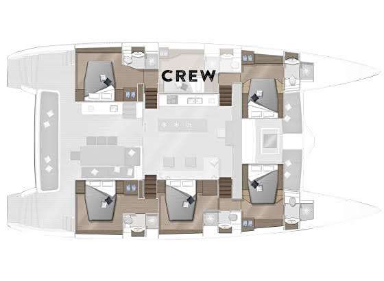 Explore the layout and specifications for ATLANTIA, a 63 ft Power Catamaran