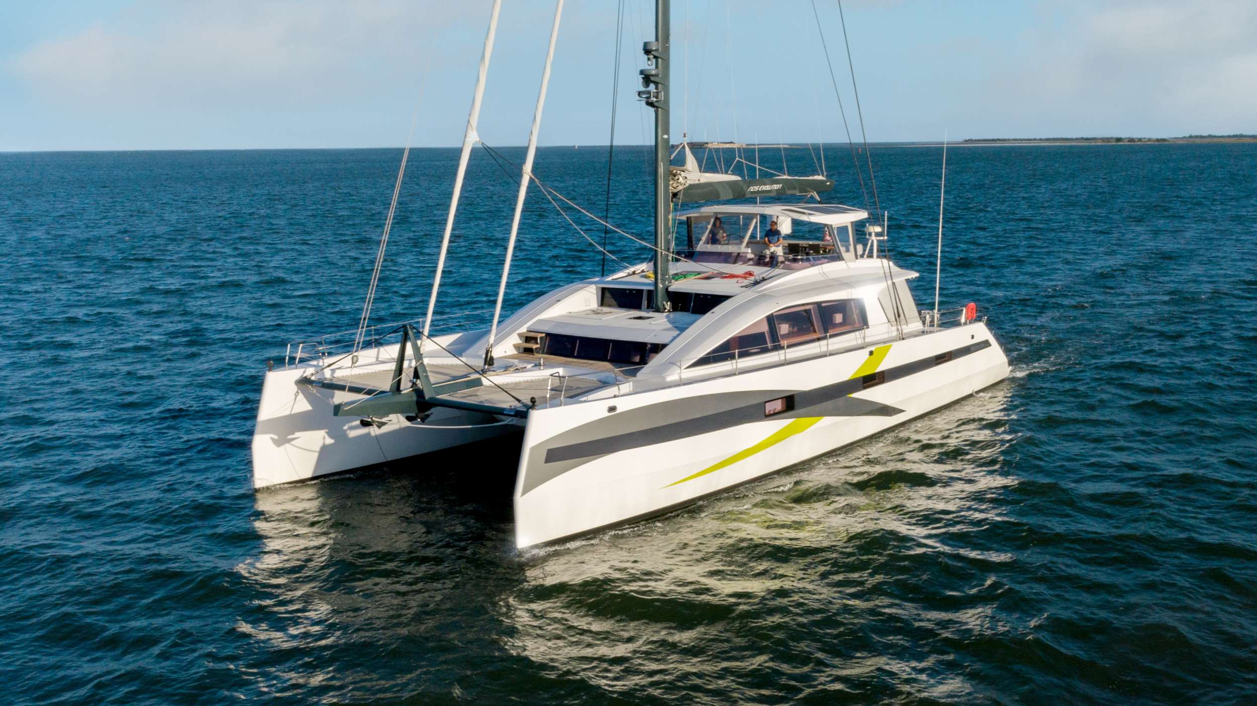 NDS Evolution, an 85’ JFA built in 2018, stems from the origin of Darwin’s Theory of Evolution, which represents the needs, development, and skills needed to evolve. The origin of the name dates back to the previous boat, which was NDS Darwin where they wanted to improve and broaden the build & technology of the new edition, NDS Evolution. Being able to withstand high seas and even cold and icy waters with its aluminum hull & high technology, NDS Evolution has traveled far & wide from the coasts of Europe to the South Pacific, Antarctica, Alaska, Southwest Pacific, Caribbean, and all places in-between. She was built for adventure and exploring yet also gives off the luxurious feel with an open concept and modern interior & exterior. 
NDS Evolution can accommodate up to 9 guests in four beautifully appointed staterooms below deck. The full beam Master Stateroom with its panoramic view features an office desk and a serene corner lounging area with a private access to the forward deck. The guest staterooms consist of two Double and one Triple stateroom, making NDS Evolution an excellent option for families with kids.
After a day on the water, guests can take advantage of the trampoline beds located on the bow, an ideal spot for soaking up the sun or enjoying a starlit evening. The spacious flybridge offers 360- degree view and is equipped with comfortable lounging, making it a perfect spot for cocktails and conversations.
Whether you are seeking a tranquil escape, an adventurous voyage, or luxurious retreat, NDS Evolution offers the ultimate blend of elegance, comfort, and performance.

