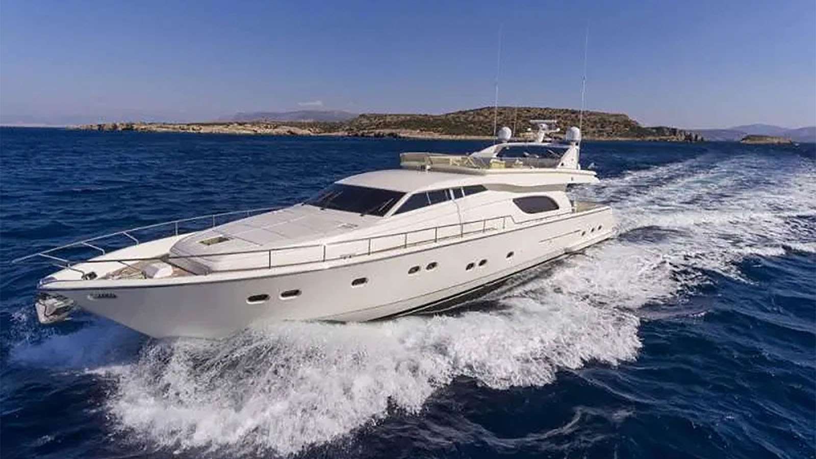 Built in 2002 and freshly refit in 2020, Lazy Days is an 80’ (24.38m) Ferretti-built planing yacht perfectly sized to make the most of a Mediterranean charter. Offering a multi-purpose beach platform, a fresh and elegant interior with newly updated entertainment features and a professional crew highly experienced in providing child-friendly charters, she ticks all the boxes.