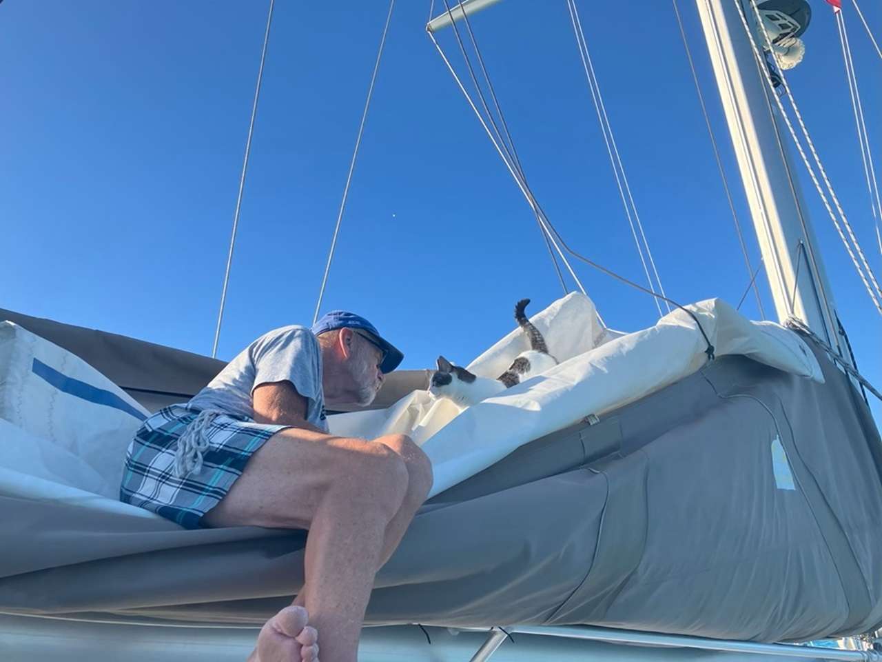 Helping with the sail