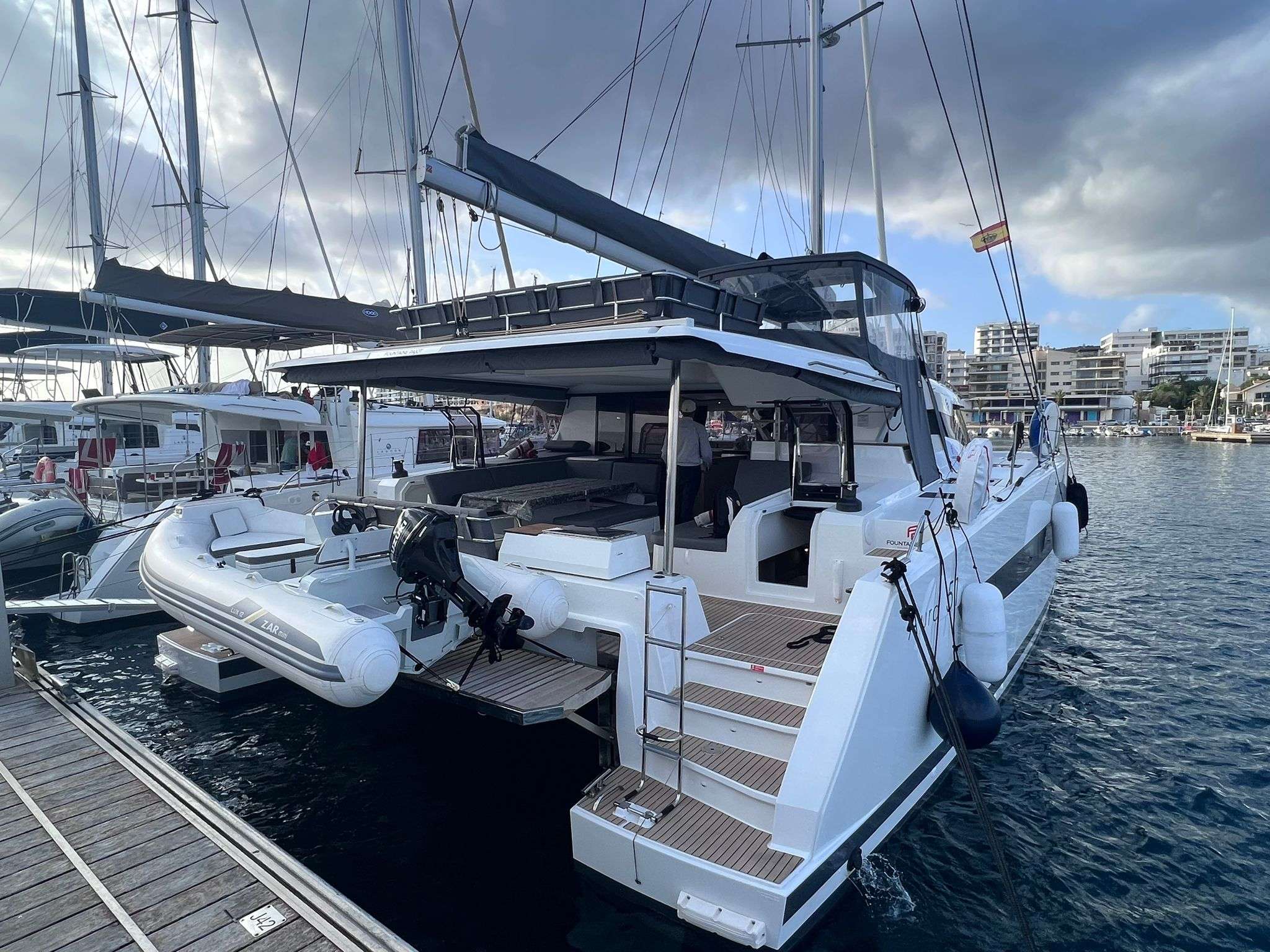 Aft deck view with tender