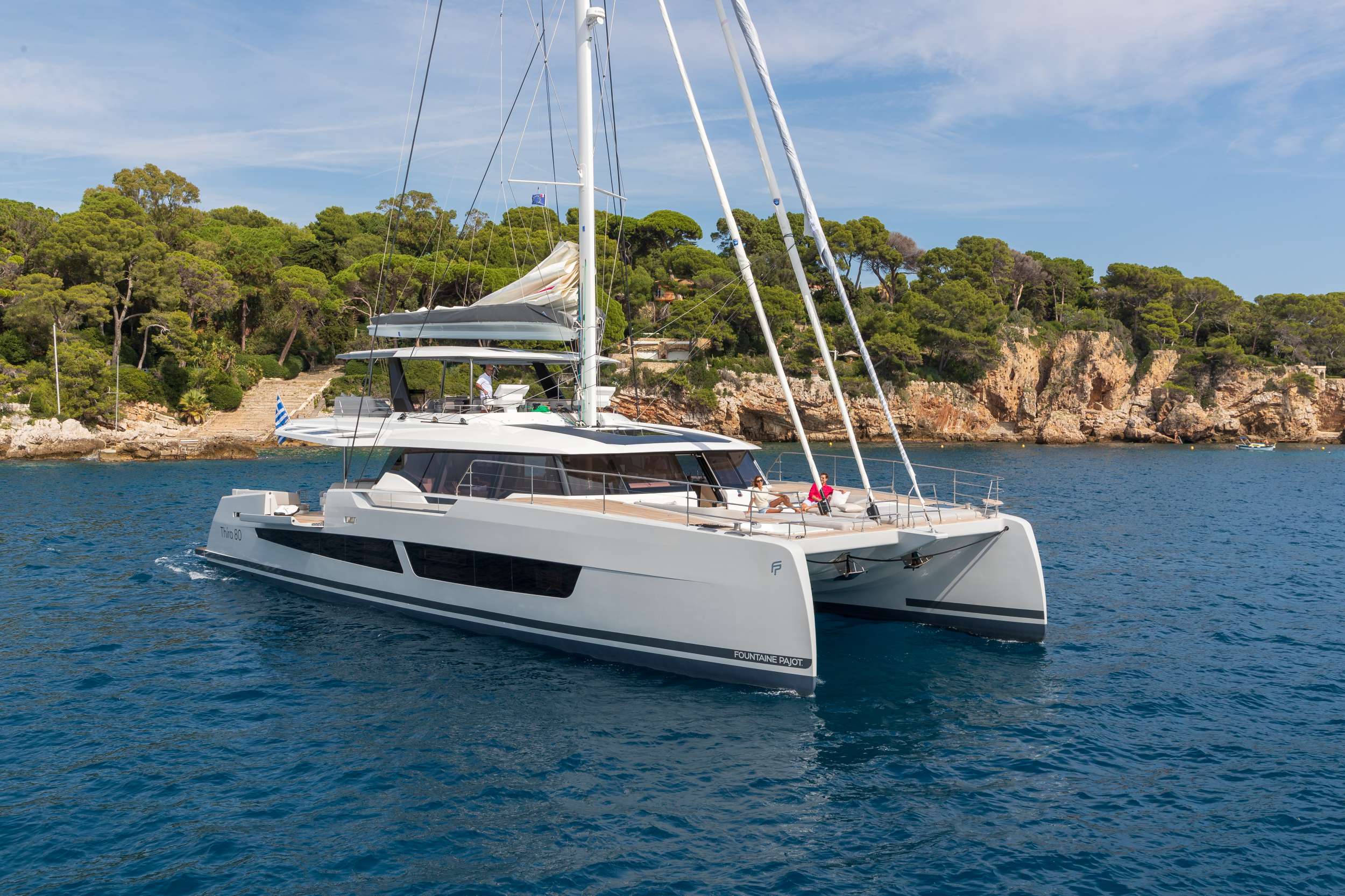 The Fountaine Pajot Thíra 80, christened 