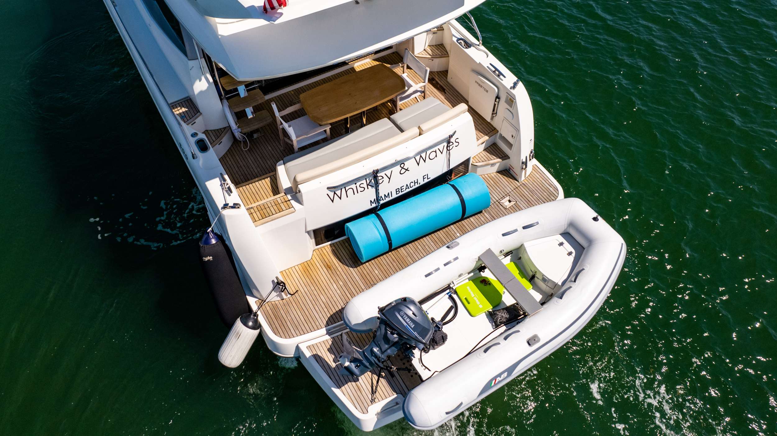 Swim platform and Dinghy view